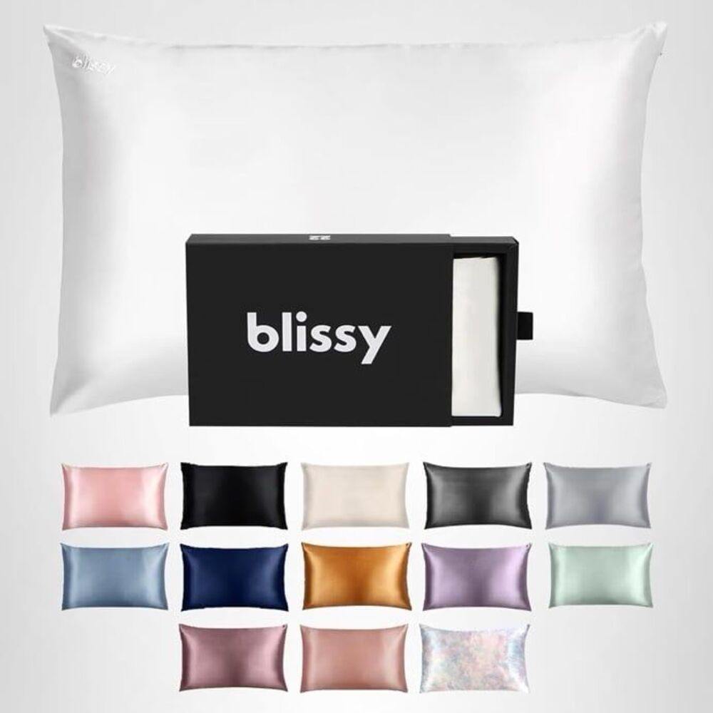 Blissy Silk Pillowcase in White